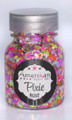 Valley Girl Pixie Paint is a blend of chunky sizes of blacklight reactive glitters with a mix of silver and holographic glitters.  It looks great in daylight or under blacklight.