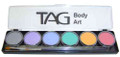 TAG Pastel Palette 6 x 10g Soft Grey, Lilac, Powder Blue, Teal, Golden Orange, Pink