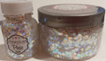 "True Colors" Pixie Paint is a blend of different sizes of holographic white glitters.  It looks like a rainbow of colors, depending on how the light hits it.  
