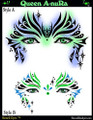 Mehron Airbrush Stencils created by world renowned face and body artist Donna Nowak.  Use these templates with LUX Airbrush makeup for quick and easy professional looking designs every time.  These professional quality templates are washable and re-usable.  5-styles to choose from - Peanut, Queen A-Nura, Sweet Pea, Voodoo & Radiance.