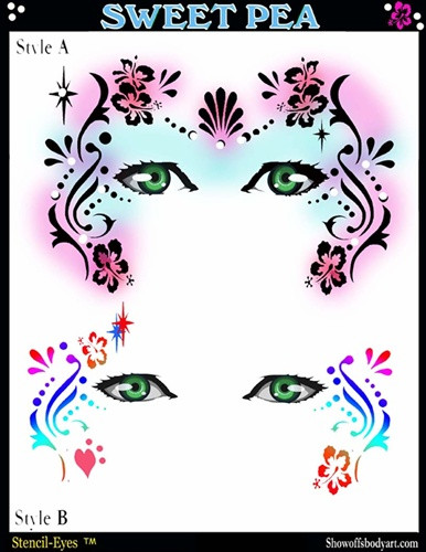 airbrushface painting template sweet pea by donna nowak