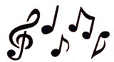 Music notes stencil
