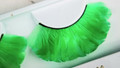 Green rounded feather eyelashes