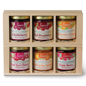 Linn’s Fruit Preserves Pine Gift Box – 6-Jar