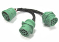 J1939 Deutsch Type 2 (green) 9pin Male to 2 Female Splitter Adapter Cable ELD