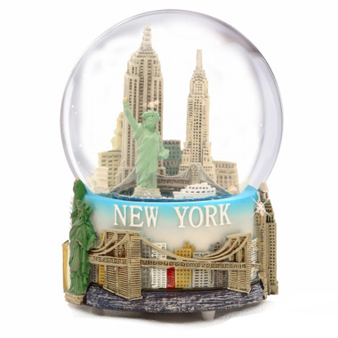 nyc musical snow globe souvenir chicago skyline christmas ornaments