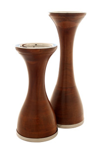 NINA Wood Candle Holders - Set of 2