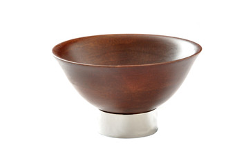 KIRU Mango Wood Bowl with Nickel Stand