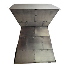 Square Modernist Silver Accent Table CAPE