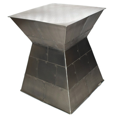 Square Modernist Silver Accent Table CAPE