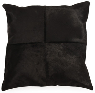 OX Square Black Cow Hide Pillow