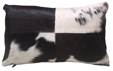 black cowhide pillow
