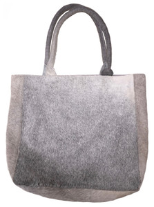 Luxurious Tote Bag DELIA in Elegant Grey Cowhide