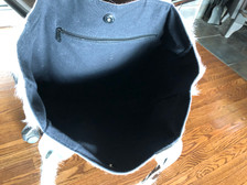 Luxurious Tote Bag HEIDI in Black & White Cowhide