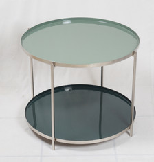MALO Two-Tiered Enamel Accent Table