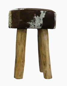 AMA brown & white cowhide stool