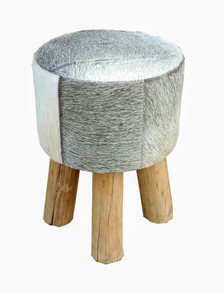 JONI grey cowhide stool