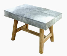 THOR grey cowhide bench