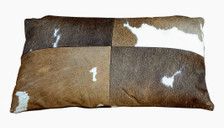 DANTE brown and white double-sided cowhide lumbar pillow