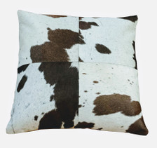 DIBO Brown and White cowhide throw pillow