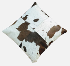 DIBO Brown and White cowhide throw pillow