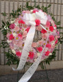 Standing Flower Wreath With Pink Flowers 