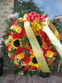 Funeral  Standing Wreath With Bright Flowers