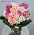 Romance Vase Arrangement With Bright Flowers 
