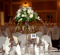 Dinner With Friend Table Centerpiece With White Flowers
