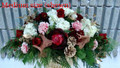 Holiday Centerpiece Burgundy And White Flowers