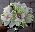 bridal bouquet with oriental lilies and cymbidium orchids