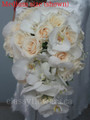  Cascading Bridal Bouquet With Phalenopsis Orchids And Roses.