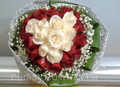 Heart-Shaped Bouquet Of Red And White Roses 
