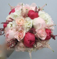 Bridal Bouquet With Blush Pink Roses And Peony.