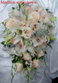 White Cymbidium Orchids And Ivory Roses Cascading Bridal Bouquet