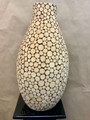 Handmade natural wood flower floor vase.