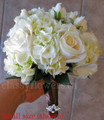 White Hydrangea And  Roses Bridesmaid Bouquet