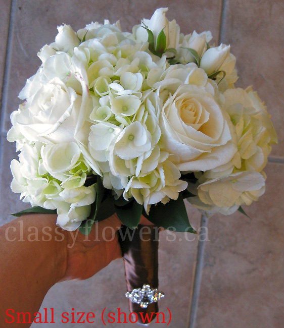 White Hydrangea And Roses Bridesmaid Bouquet Classy Flowers