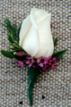Rose With Wax Flowers Boutonniere 