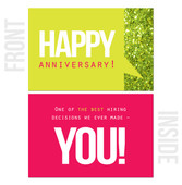 One of the Best Hiring Decisions We Ever Made: You! - 10-Pack Happy Work Anniversary Cards