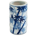 B&W Bamboo Curved Vase/ Brush Holder