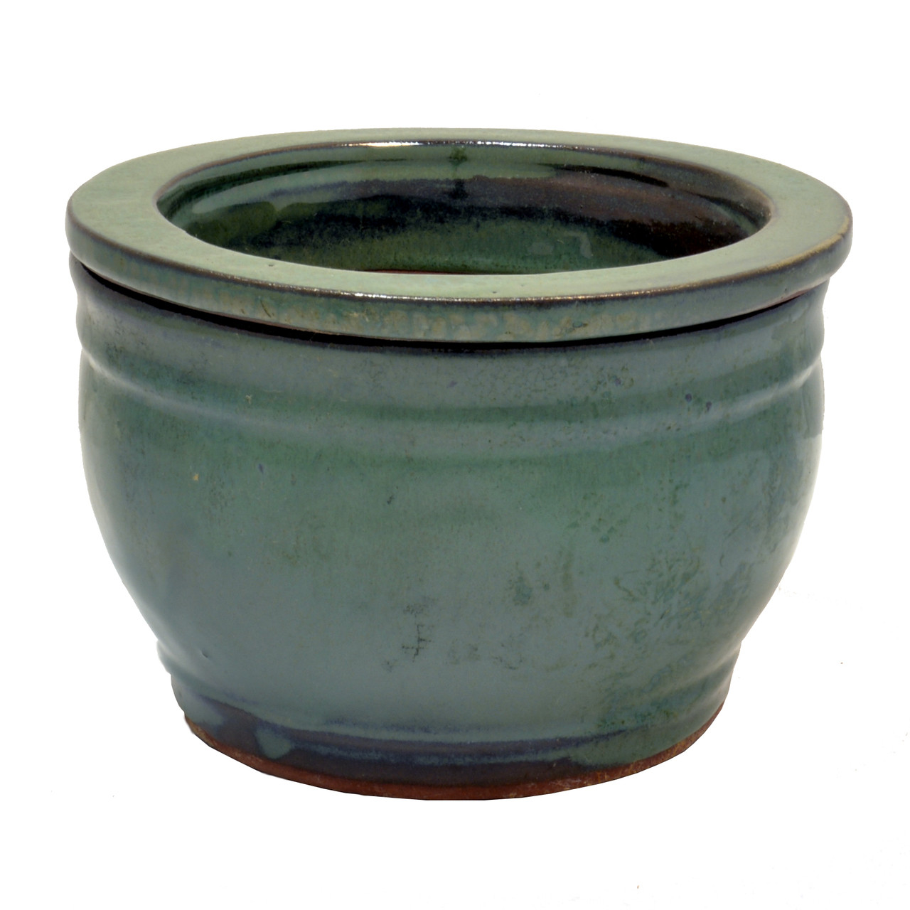 6in Round African Violet Self Watering Pot Jade Green