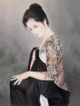 Tattoo Japanese Lady Wall Scroll Tapestry R39