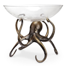 Metal Octopus with Glass Bowl