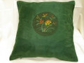 18 Dark Green Flower Stitching Pillow Ca