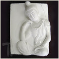 Quan Yin Deep in Thought White Porcelain Tile
