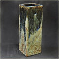 Blue and Earth Ink Rectangular Wall Vase