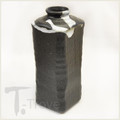 Black and White Drip Rectangular Vase With Small Mouth