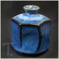 Blue Hexagonal Bud Vase