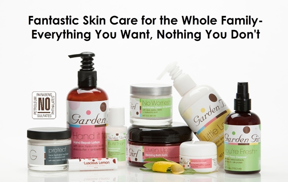 Natural Skin Care by Garden Girl. All products are paraben-free, phthalate-free, sulfate-free and petroleum-free. Safe, effective and affordable. Face creams, face washes, toners, anti-aging, exfoliators, body lotions, body butters, foot cream, hand cream, body washes, lip balms, lipsticks, baby products and men's products.